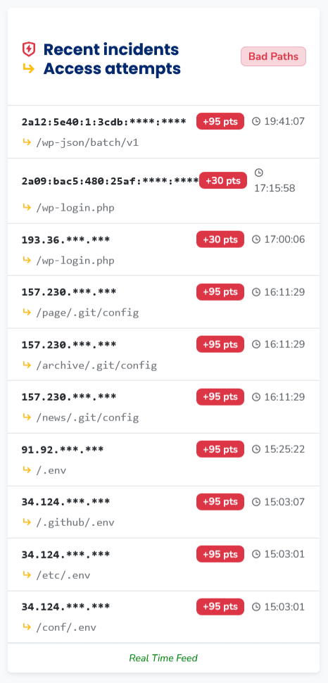 WebWall 2.3 - Bad-Paths Log